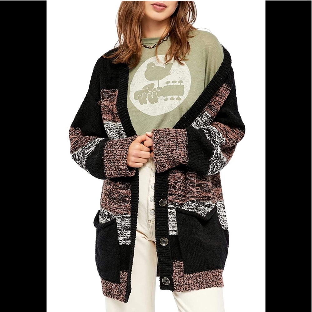Free People Southport Beach Cardi in Blushes Combo